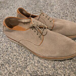 Johnston & Murphy Perforated Tan Nubuck Lace Shoes 11M